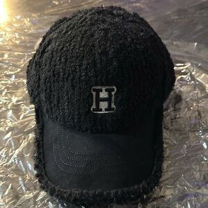 Sherpa Alphabet “H” Embroidered Winter Baseball Cap - Faux Fur, Trendy & Cozy